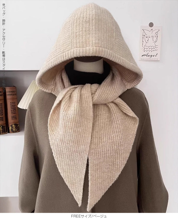 ストールリブニットフーディー