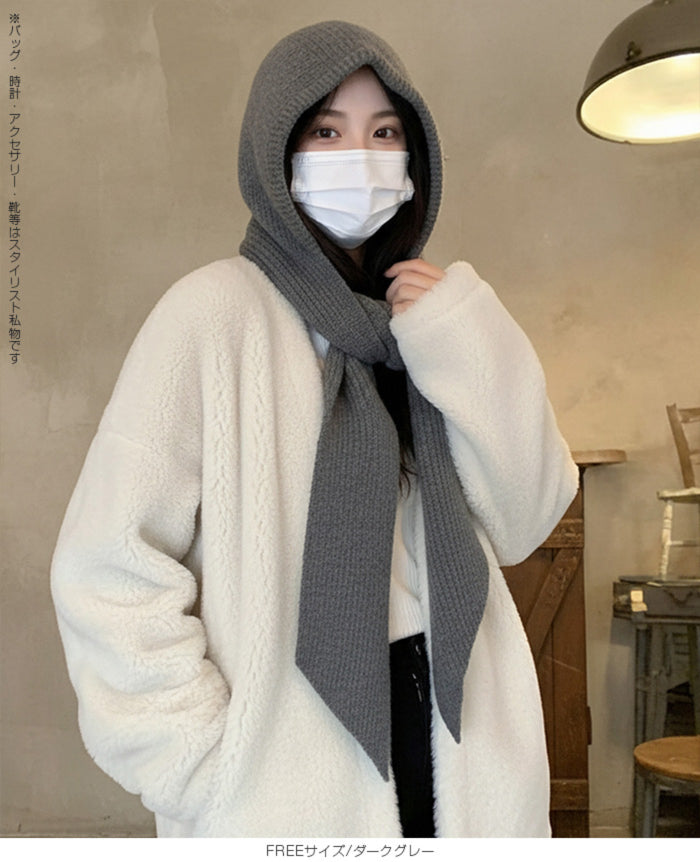 ストールリブニットフーディー