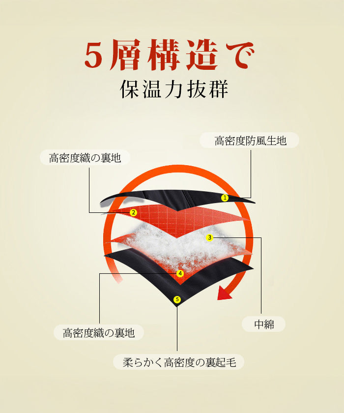 裏起毛防風キルティングパンツ