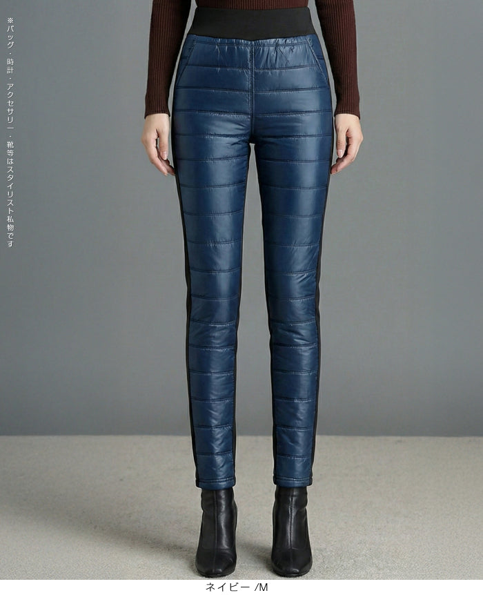 裏起毛防風キルティングパンツ