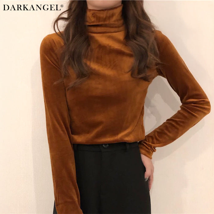 ベロアハイネックカットソー