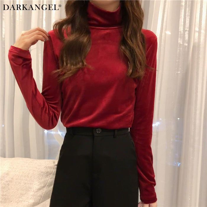 ベロアハイネックカットソー