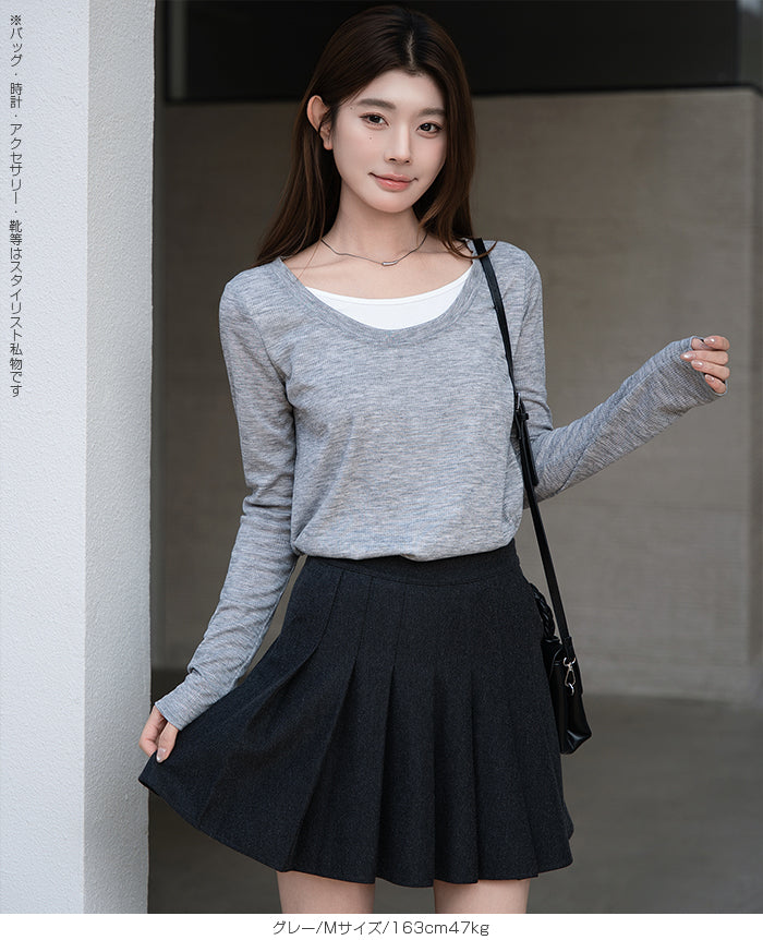 フェイクレイヤード・ロングTシャツ