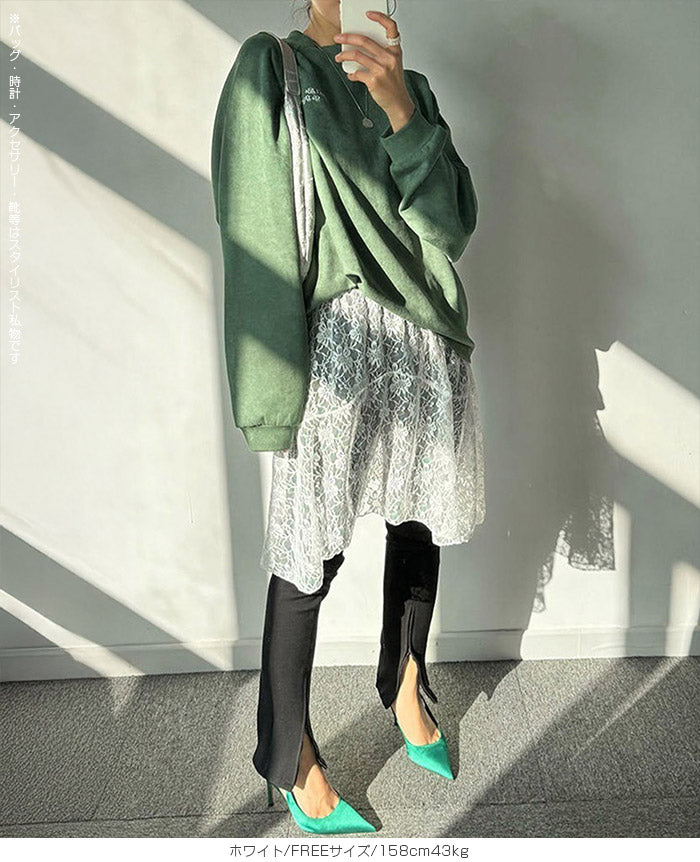 レイヤードレーススカート