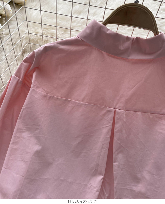 ピンタックデザインシャツブラウス