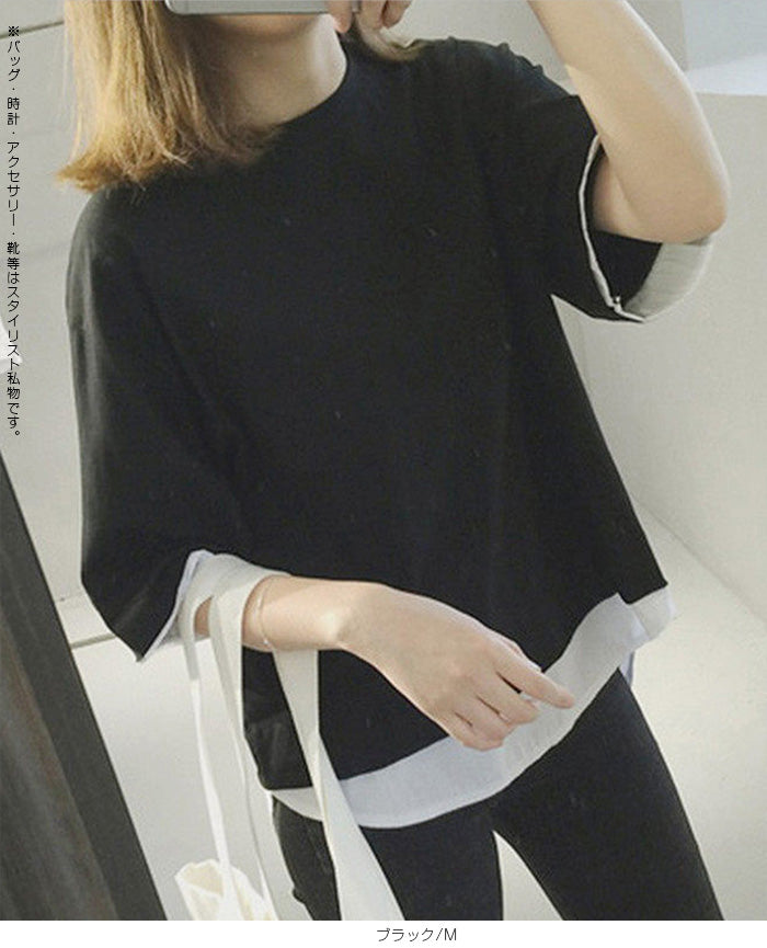フェイクレイヤードtシャツ