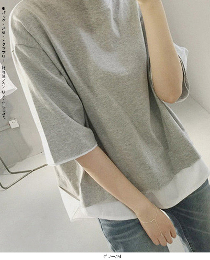 フェイクレイヤードtシャツ