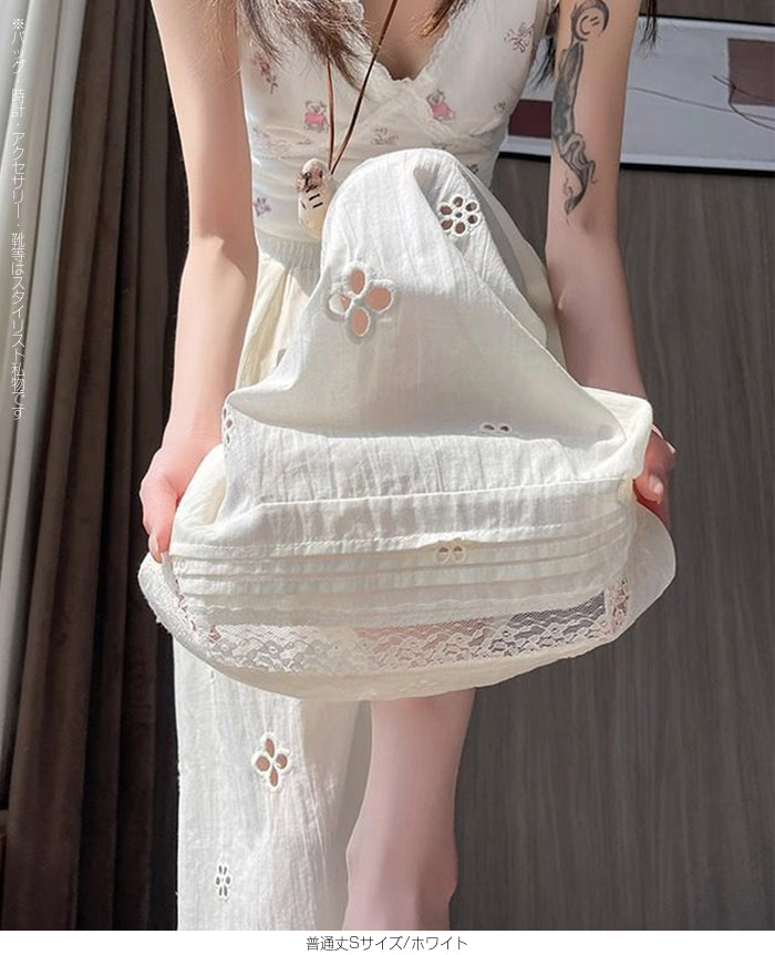 レース切替パンチングロングパンツ