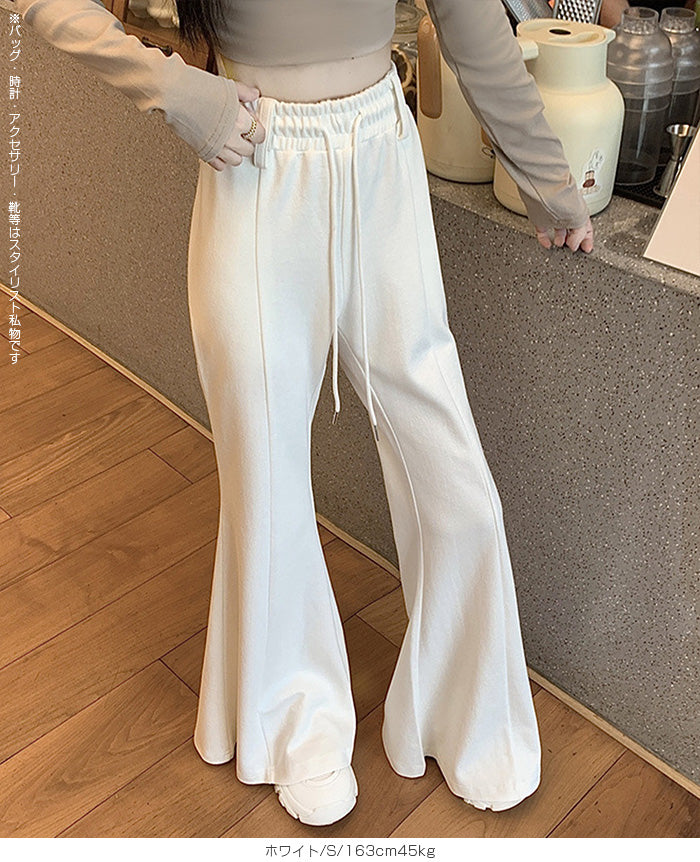 ハイウエスト ワイドフレアパンツ