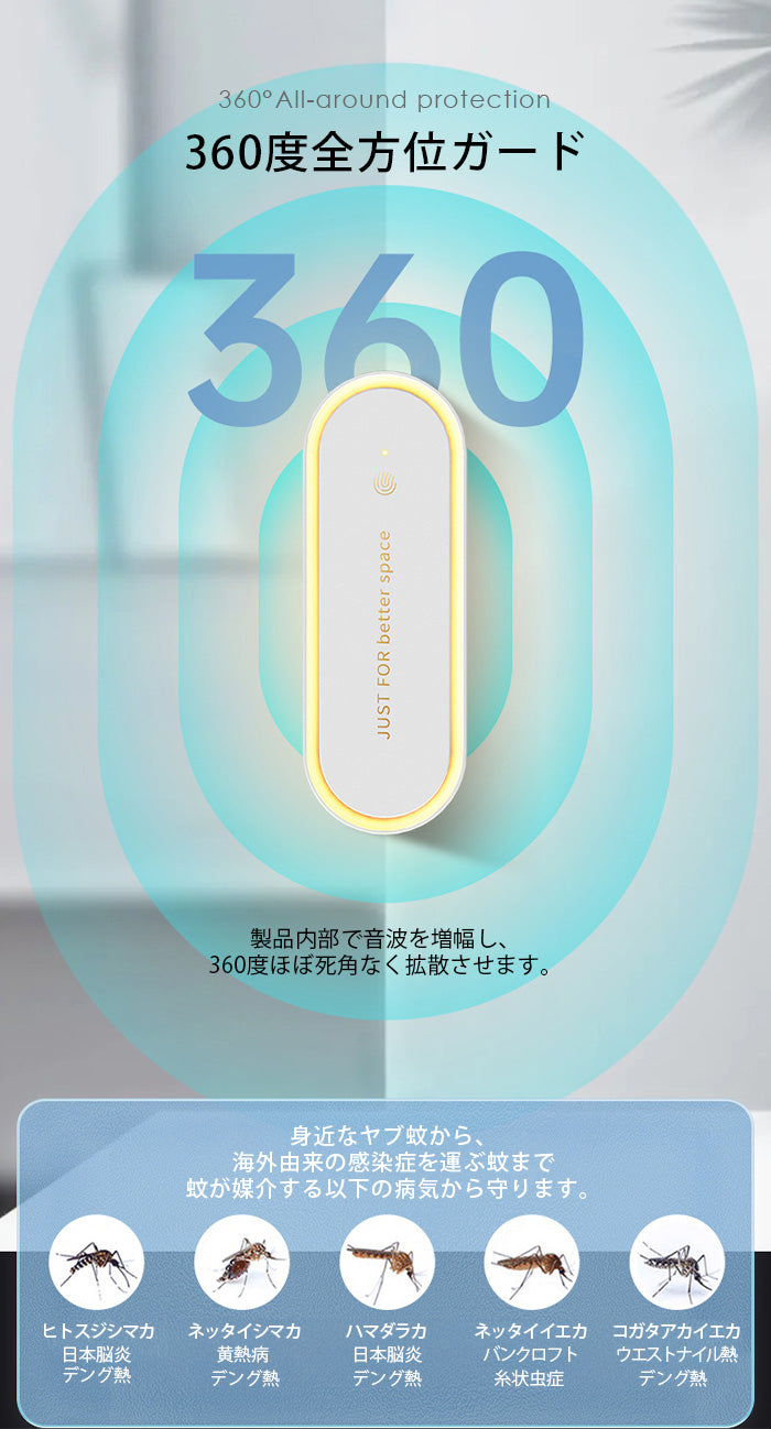 ナイトライト付き超音波害虫駆除器