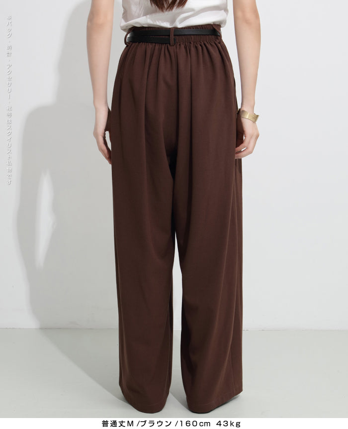 03color タックデザインバレルレッグパンツ