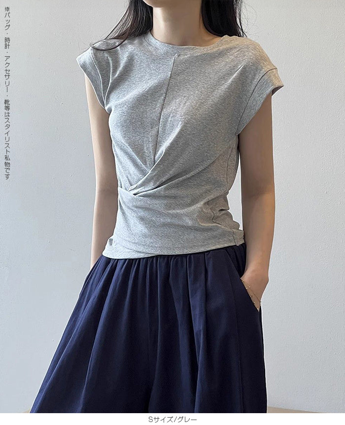 フレンチスリーブツイストTシャツ