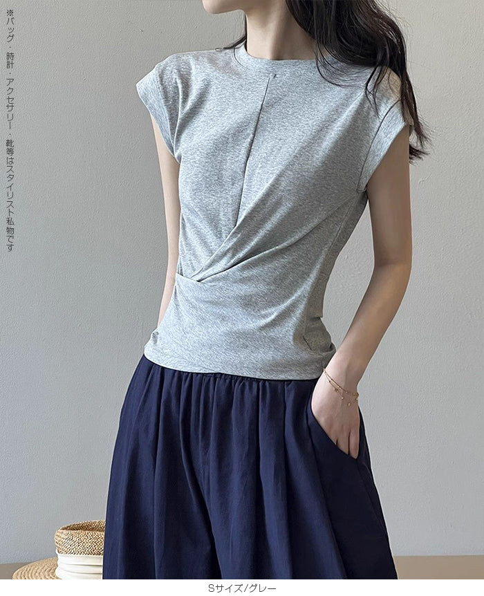 フレンチスリーブツイストTシャツ