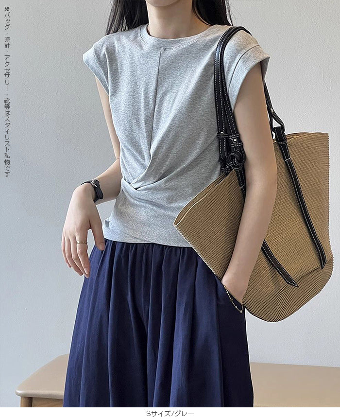 フレンチスリーブツイストTシャツ