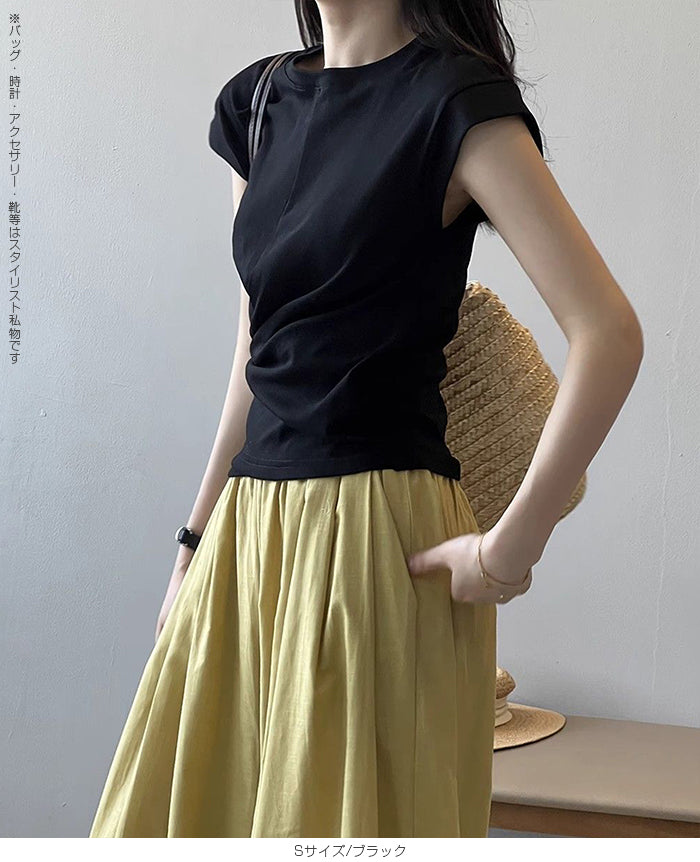 フレンチスリーブツイストTシャツ