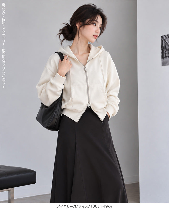 元祖裏起毛シルバーコードダブルジップフードパーカー