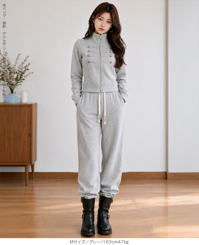 ナポレオン裏起毛ショート丈ジャケット