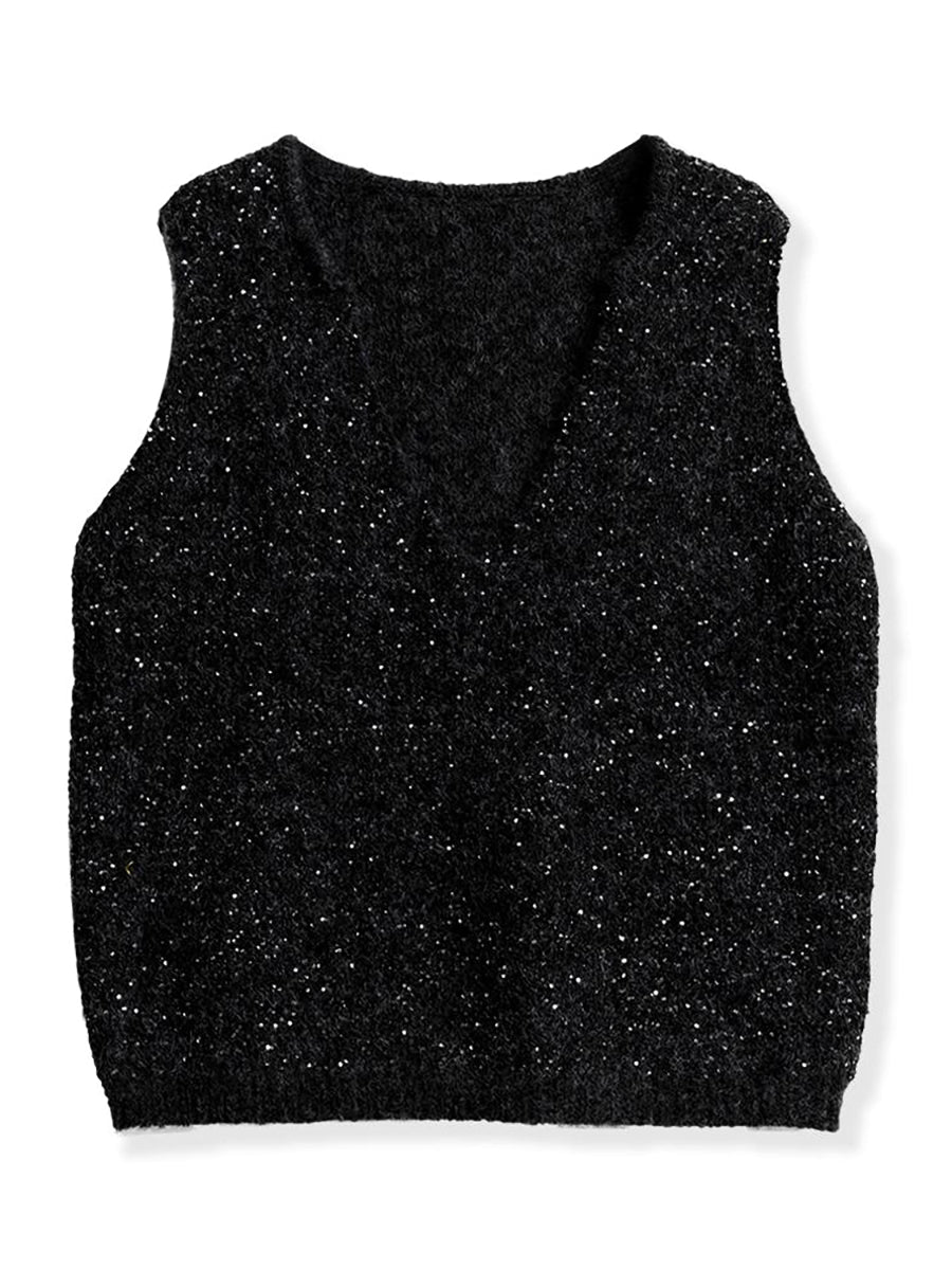 02color | FREEサイズ | スパンコールニットベスト