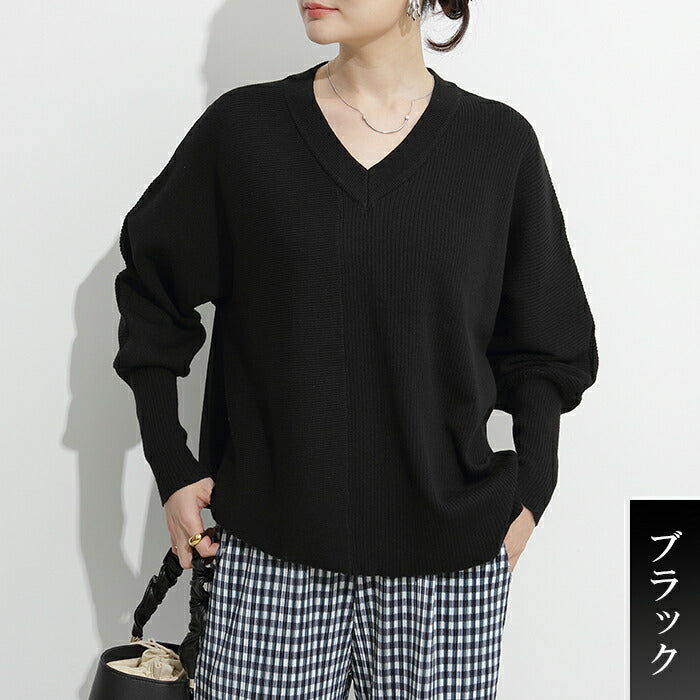 アシンメトリードルマンニットプルオーバー