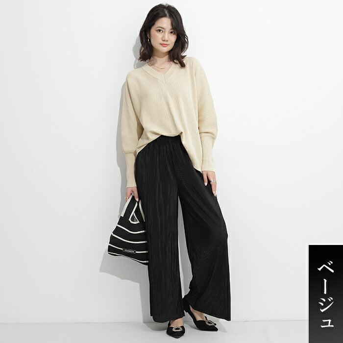 アシンメトリードルマンニットプルオーバー