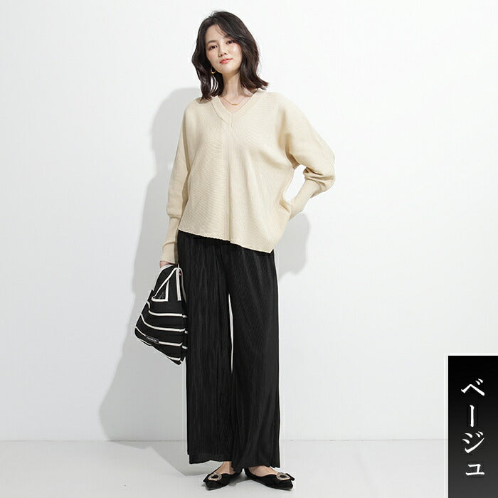 アシンメトリードルマンニットプルオーバー