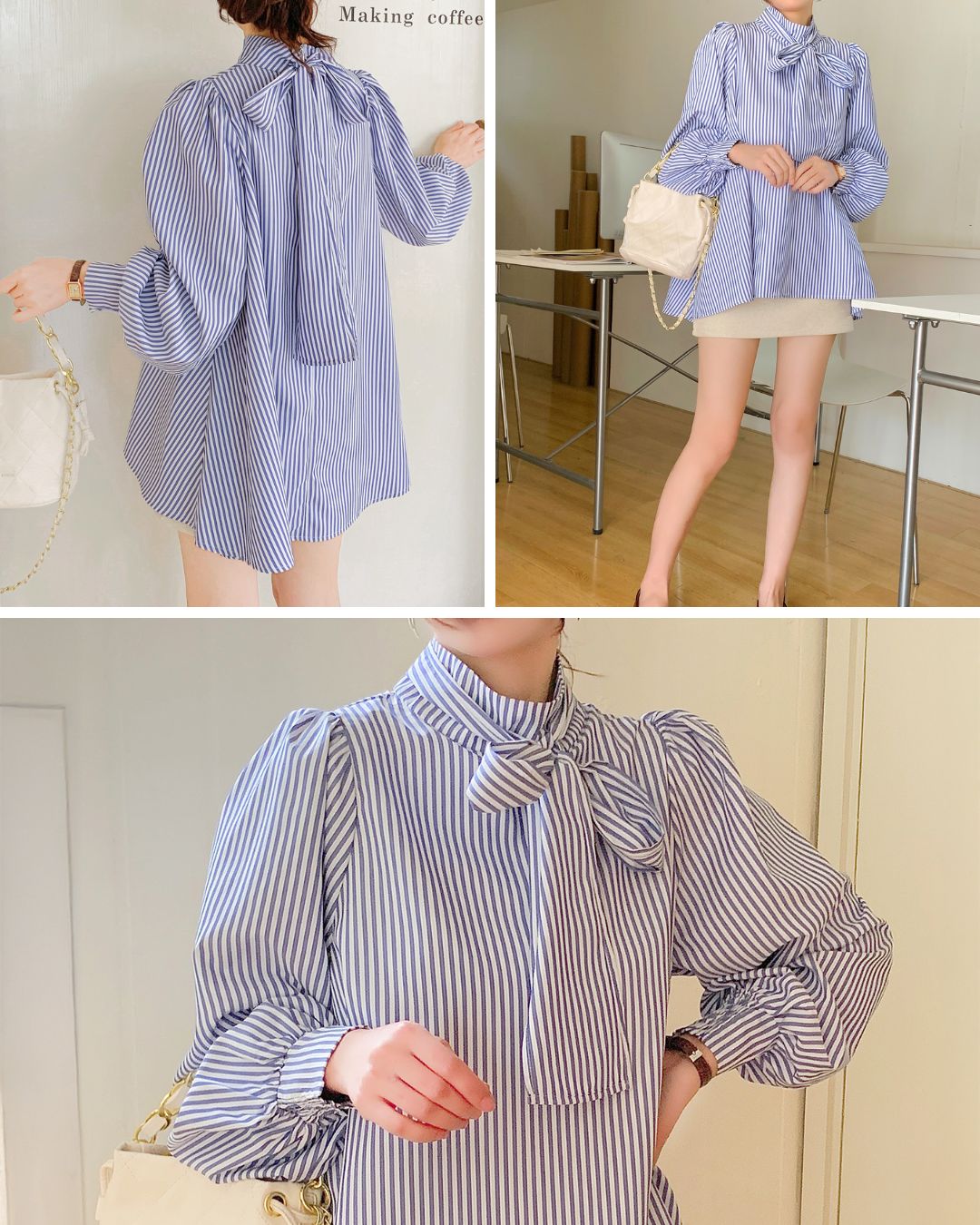 リボンブラウス