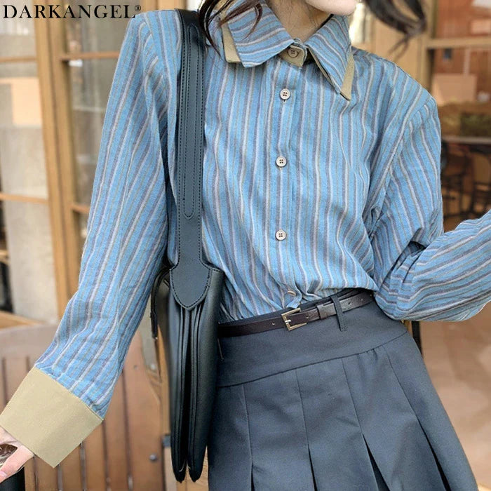 バイカラーストライプシャツ