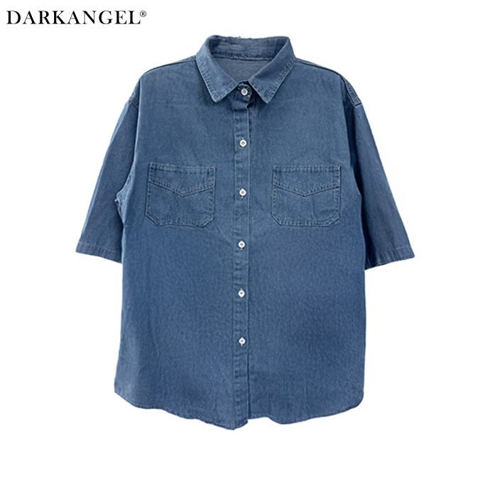 涼感デニムシャツ