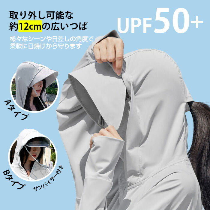 完全防備UVカットパーカー