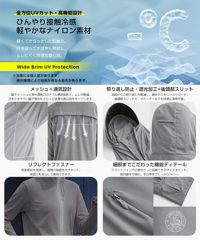 完全防備UVカットパーカー