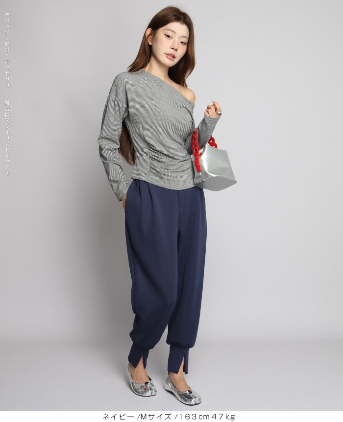 裾スリットジョガーパンツ