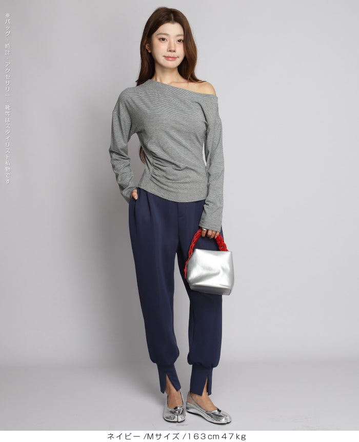 裾スリットジョガーパンツ