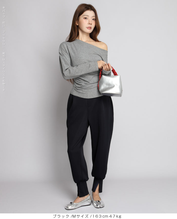 裾スリットジョガーパンツ