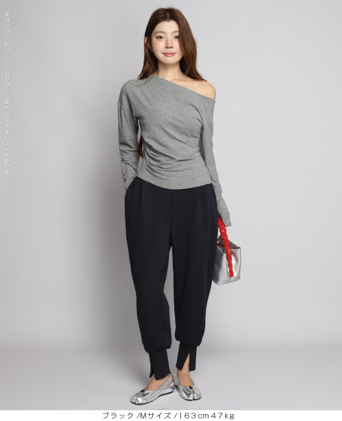 裾スリットジョガーパンツ