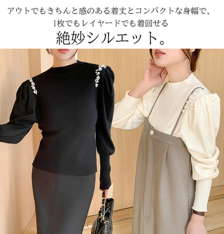 スリーブニットトップス