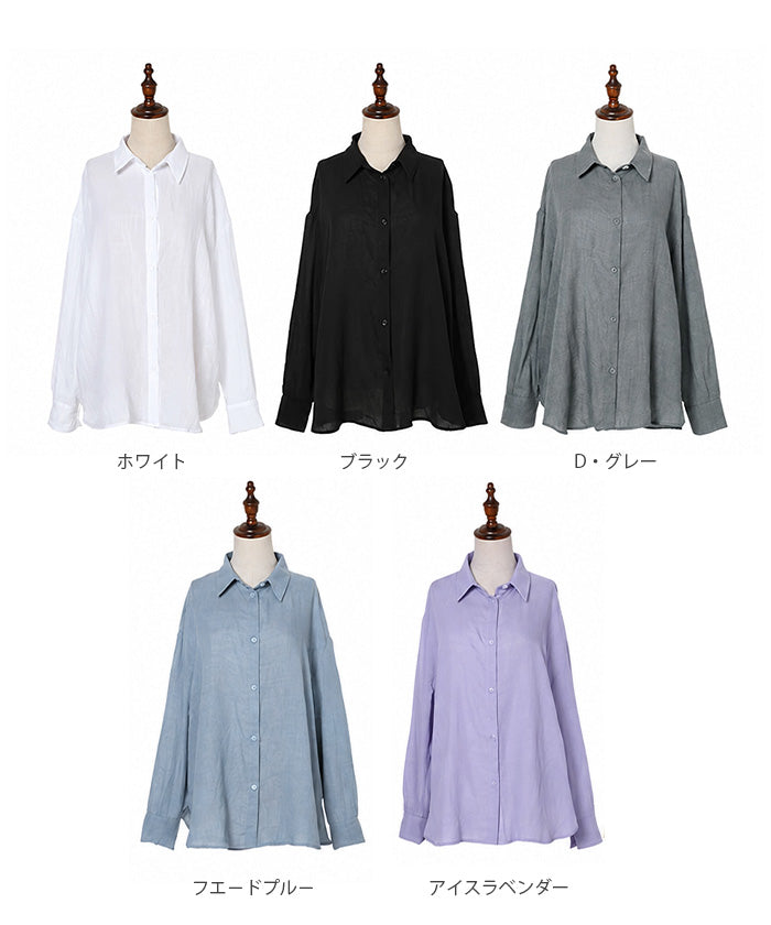 リネンタッチシャツブラウス