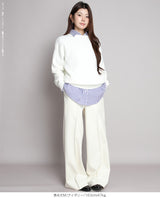 元祖裏起毛ピンタック入りワイドパンツ