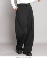 元祖裏起毛ピンタック入りワイドパンツ