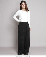 元祖裏起毛ピンタック入りワイドパンツ