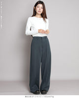 元祖裏起毛ピンタック入りワイドパンツ