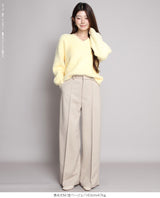 元祖裏起毛ピンタック入りワイドパンツ