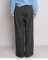 元祖裏起毛ピンタック入りワイドパンツ