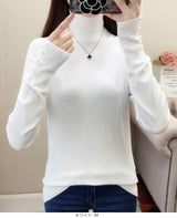 袖パールタートルネックニット