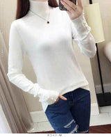 袖パールタートルネックニット