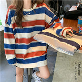 マルチボーダーオーバーサイズTシャツ