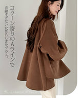 ボリュームスリーブノーカラーコート