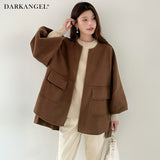 ボリュームスリーブノーカラーコート