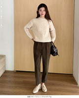 裏起毛 テーパードパンツ