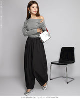 デニム風イージーコクーンパンツ