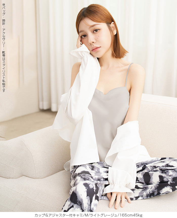 サテンカップ付きキャミ